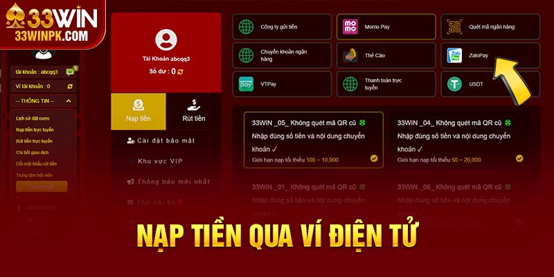 5 bước nạp tiền game qua ví điện tử